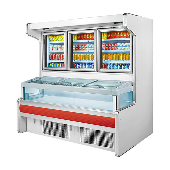 double temp combination display cooler